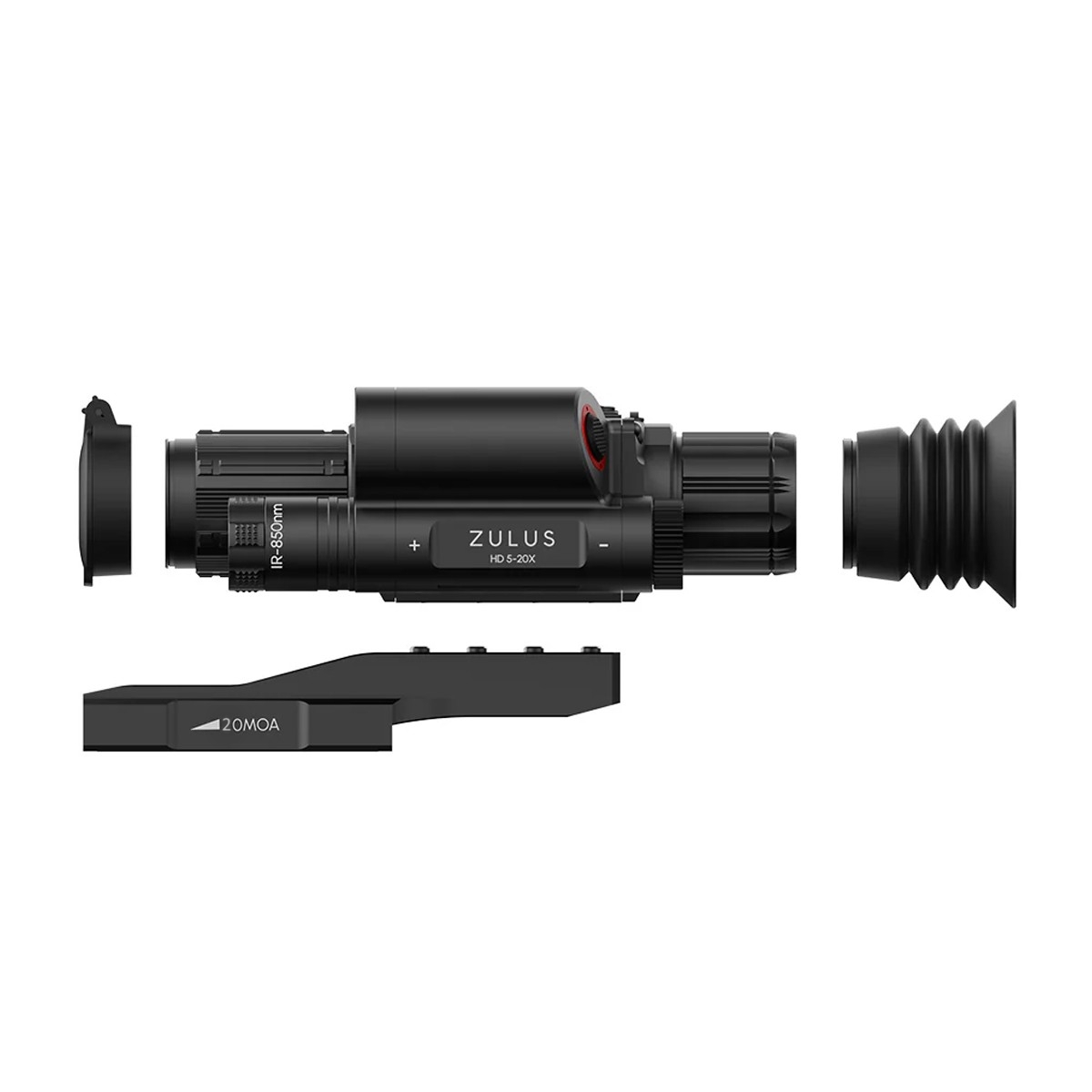 DNT Optics ZULUS HD 5-20X Digital Night Vision Scope With LRF And Ballistic Calculator (PM20L 20MOA Picatinny Rail Included)