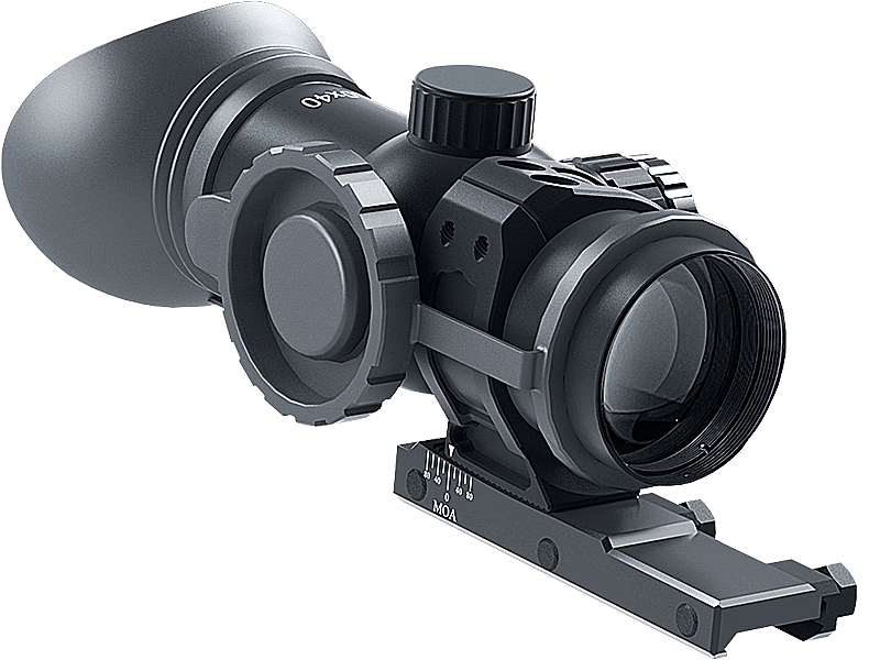 Immersive Optics  10x40 Prismatic MilDot Extended Rifle Scope with MOA  Adjustable Mount