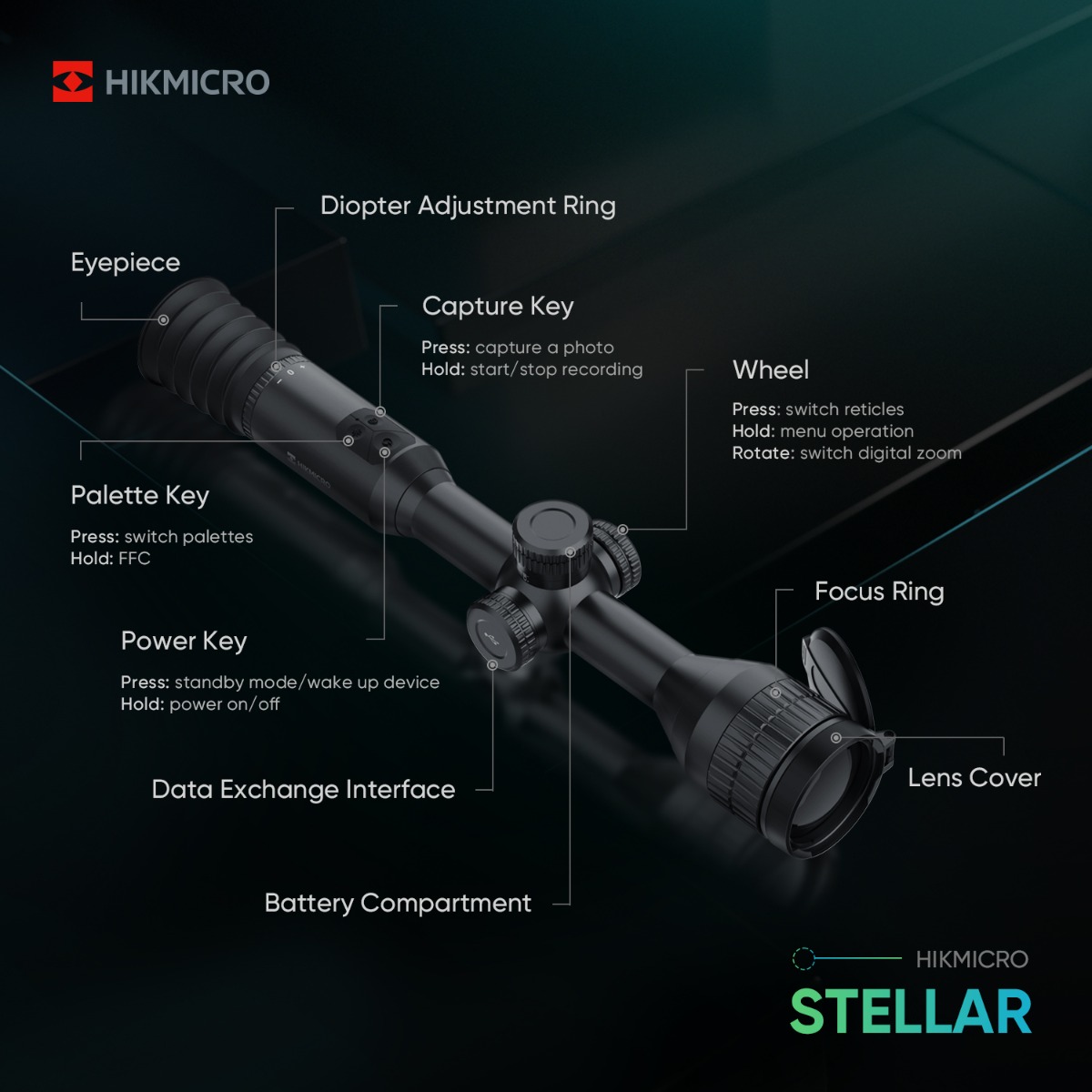 HIKMICRO Stellar Pro SH50 50mm 35mK 384x288px Thermal Rifle Scope - EXPECTED MID APRIL 2022