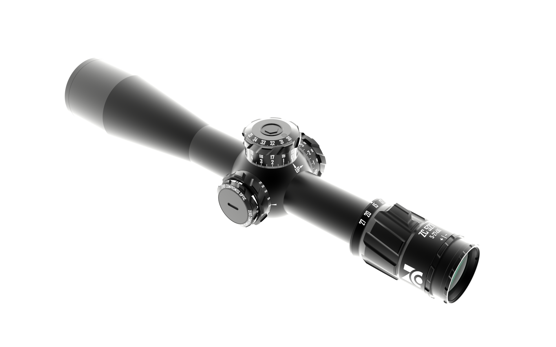 Zero Compromise Optic (ZCO) ZC527 5-27X56 FFP Illuminated 0.1 MIL MPCT3X Rifle Scope (+ZCO 2pc Rings)